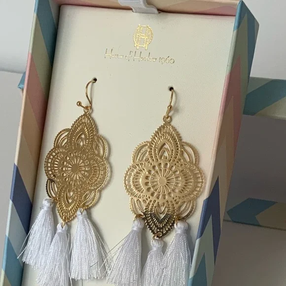 House Of Harlow Gold Tassel Earrings - Picture 3 of 3